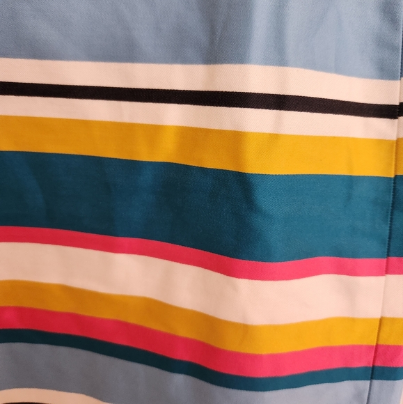 Ann Taylor‎ Loft Women's Striped Pencil Mini Skirt Pink Blue Gold Black White 6 - Picture 4 of 10